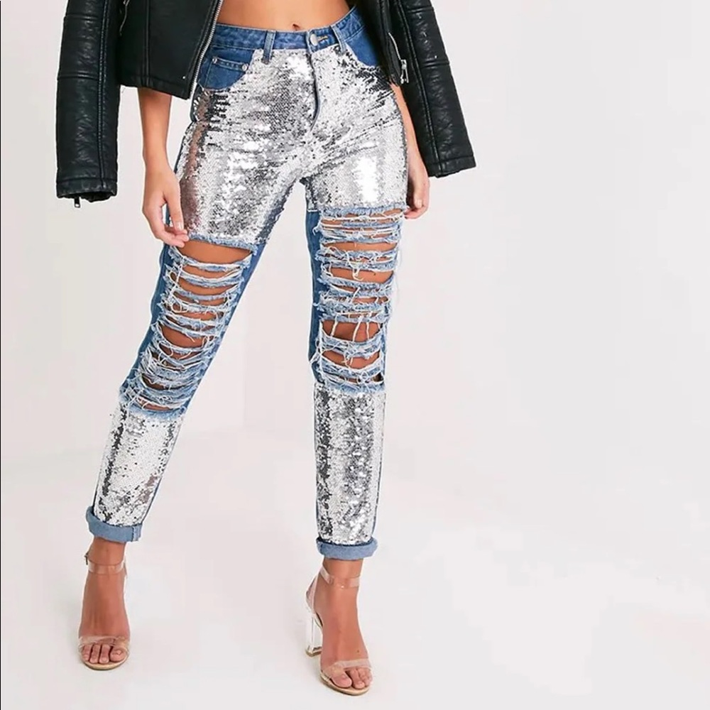 Sequin jeans